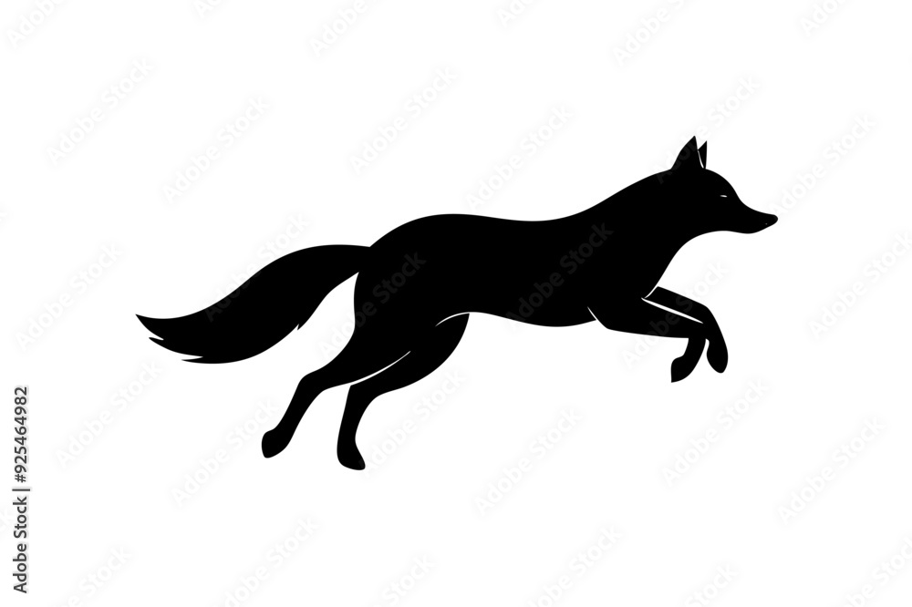 A Fox Silhouette Vector Illustration A Fox Silhouette Vector Illustration