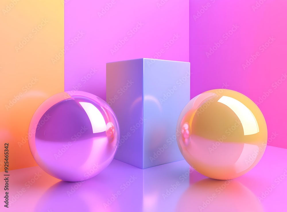 Abstract Geometric Shapes Minimalist 3D Render Background Abstract Geometric Shapes Minimalist 3D Render Background