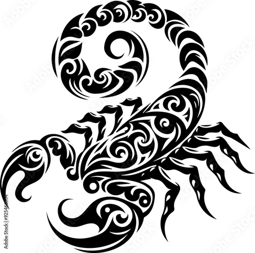 Wallpaper Mural Striking scorpion silhouette vector design. Minimalistic insect illustration. Perfect for Scorpio zodiac art. Torontodigital.ca