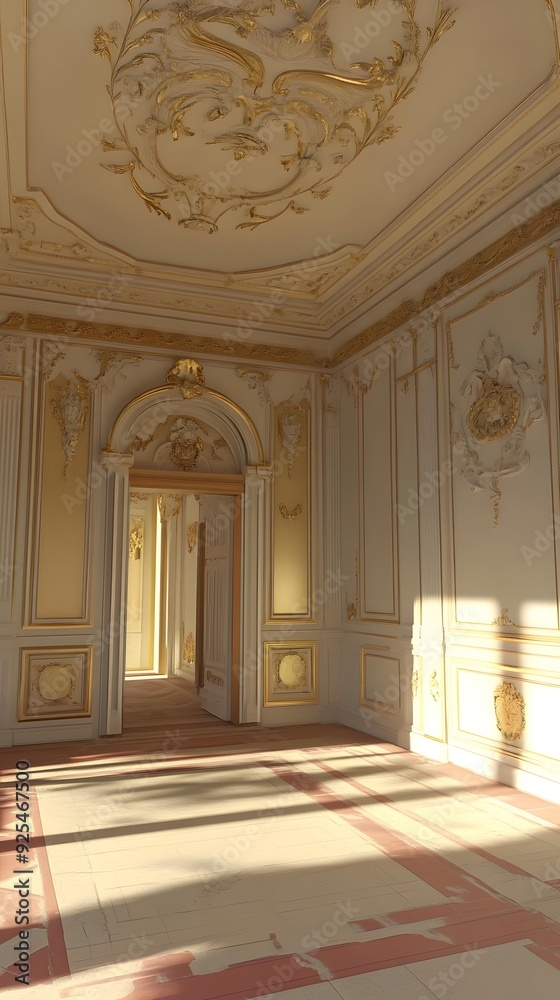 Obraz premium Golden Ornate Interior Design of a Room