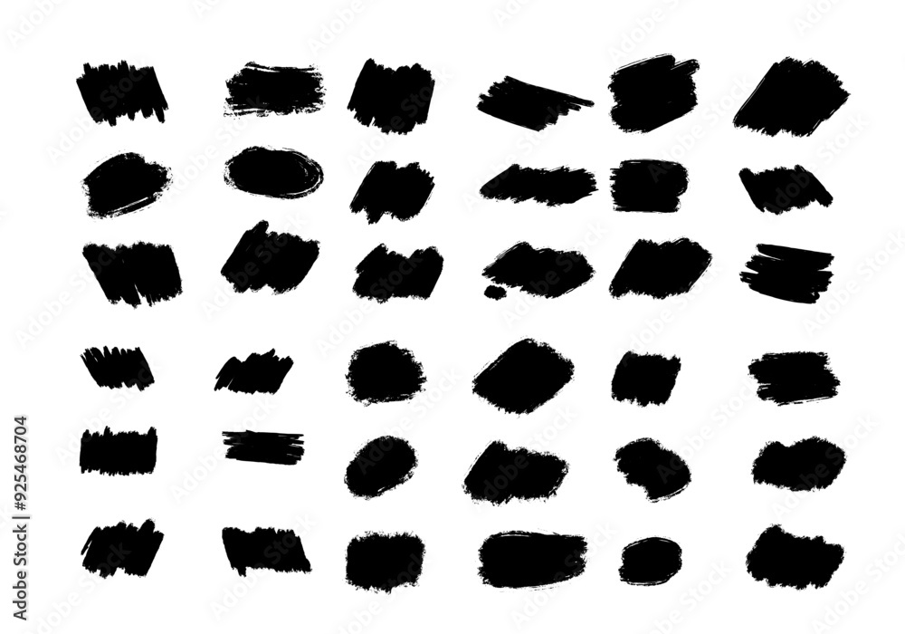 Set of different hand drawn vector strokes. Set of different hand drawn vector strokes.
