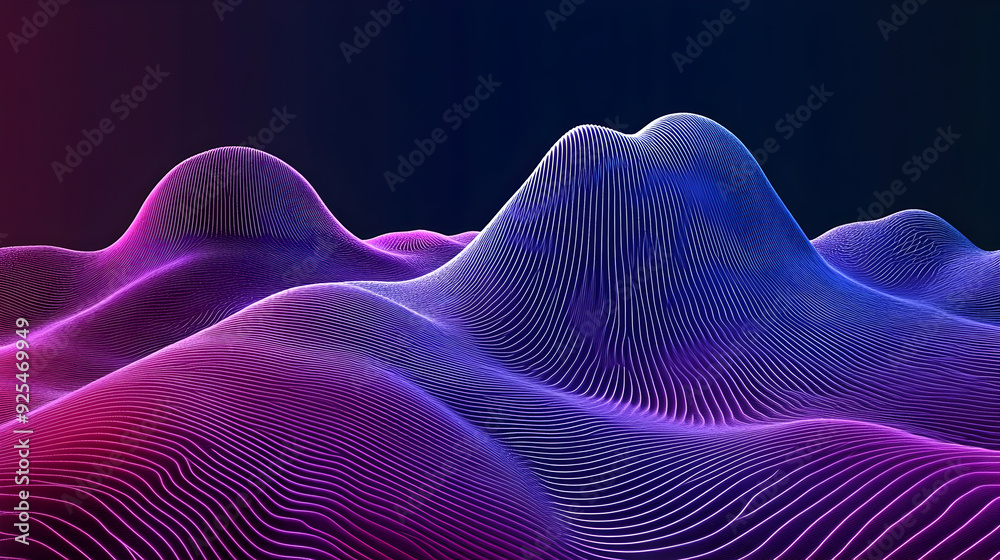 Abstract digital landscape with flowing lines and vibrant colors. Abstract digital landscape with flowing lines and vibrant colors.