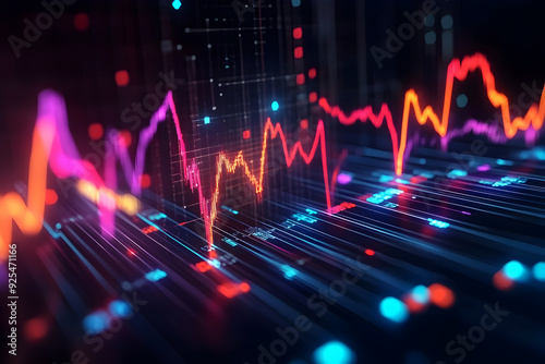 Financial performance analysis, line charts 