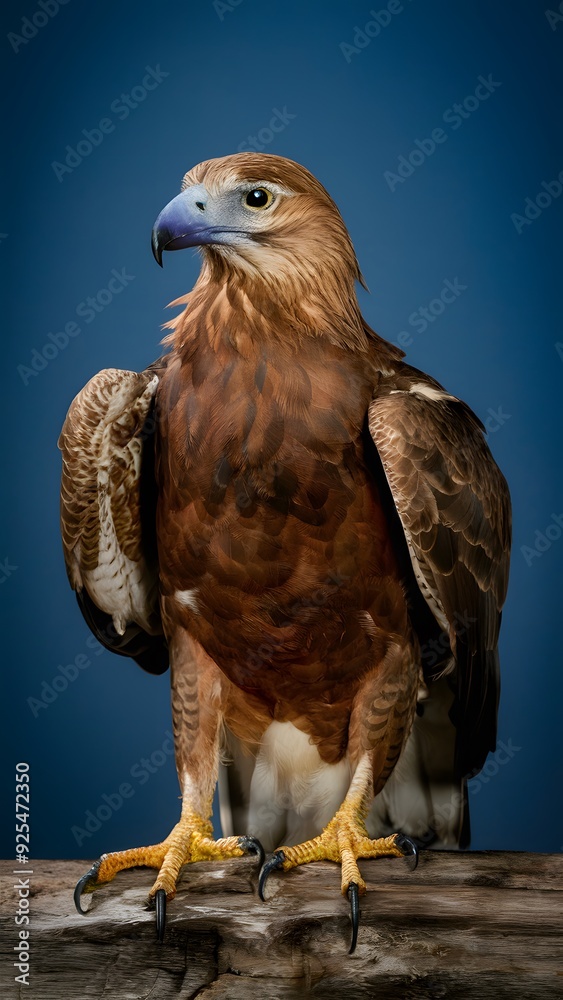 Iberian Imperial Eagle Perched on a Branch with Blue Background, Realistic Photo, Standard Background, Wallpaper, Cover and Screen for Smartphone, Cell Phone, Computer, Laptop Iberian Imperial Eagle Perched on a Branch with Blue Background, Realistic Photo, Standard Background, Wallpaper, Cover and Screen for Smartphone, Cell Phone, Computer, Laptop