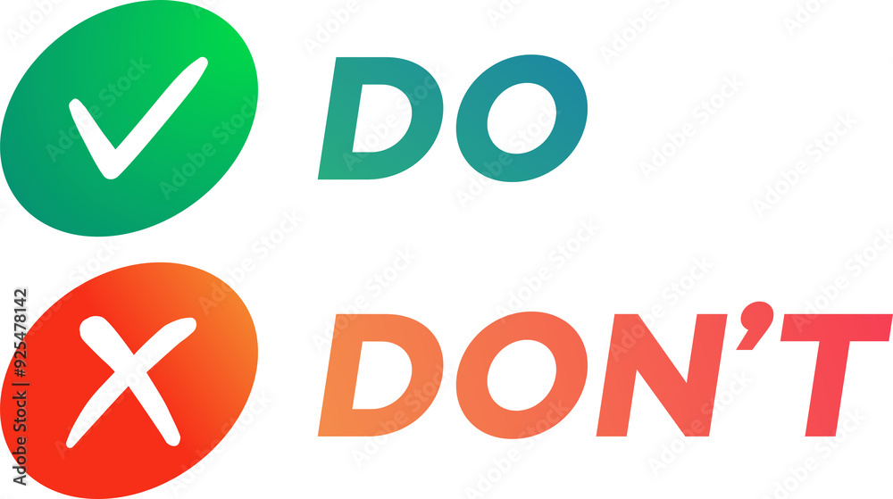 Do and dont sign modern gradient style Do and dont sign modern gradient style