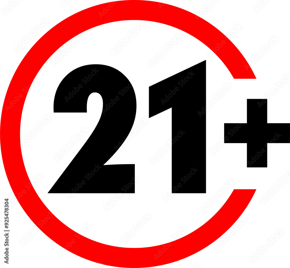 Under 21 forbidden round sign prohibition symbol Under 21 forbidden round sign prohibition symbol