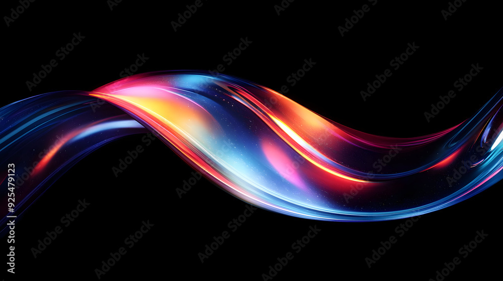 Abstract glowing wave with iridescent colors. Abstract glowing wave with iridescent colors.