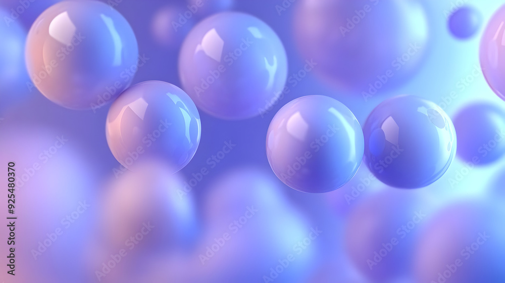 Abstract image of floating spheres in soft pastel colors. Abstract image of floating spheres in soft pastel colors.