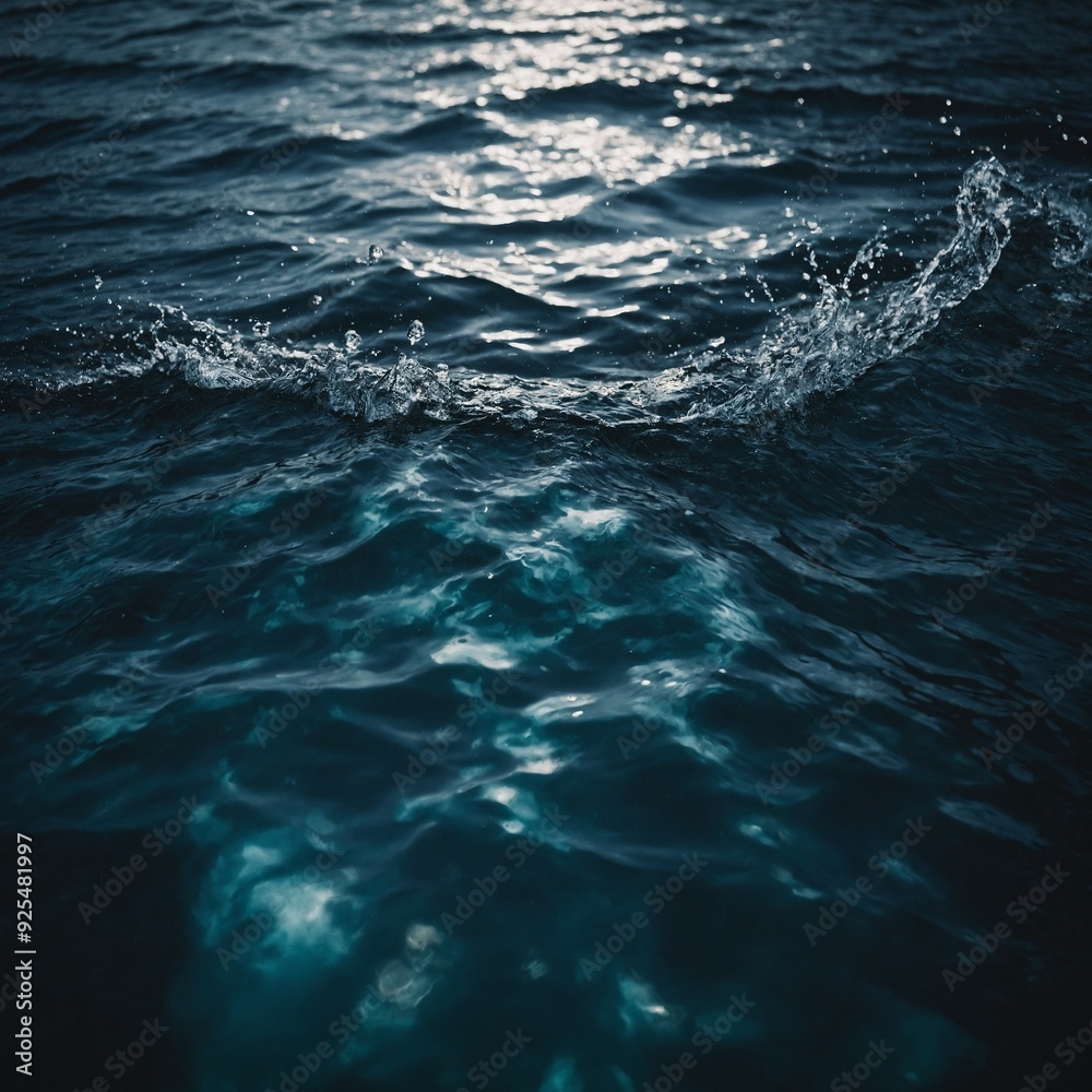 Naklejka premium Sparkling river water flowing over smooth pebbles in a peaceful valley