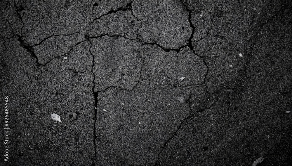 Obraz premium Black or dark gray rough grainy stone texture background, ai