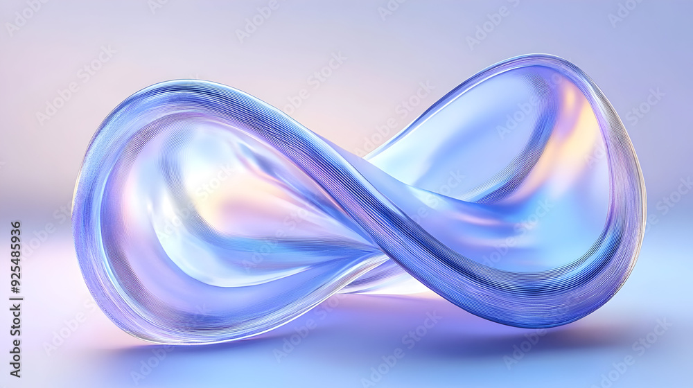Abstract iridescent glass infinity symbol. Abstract iridescent glass infinity symbol.