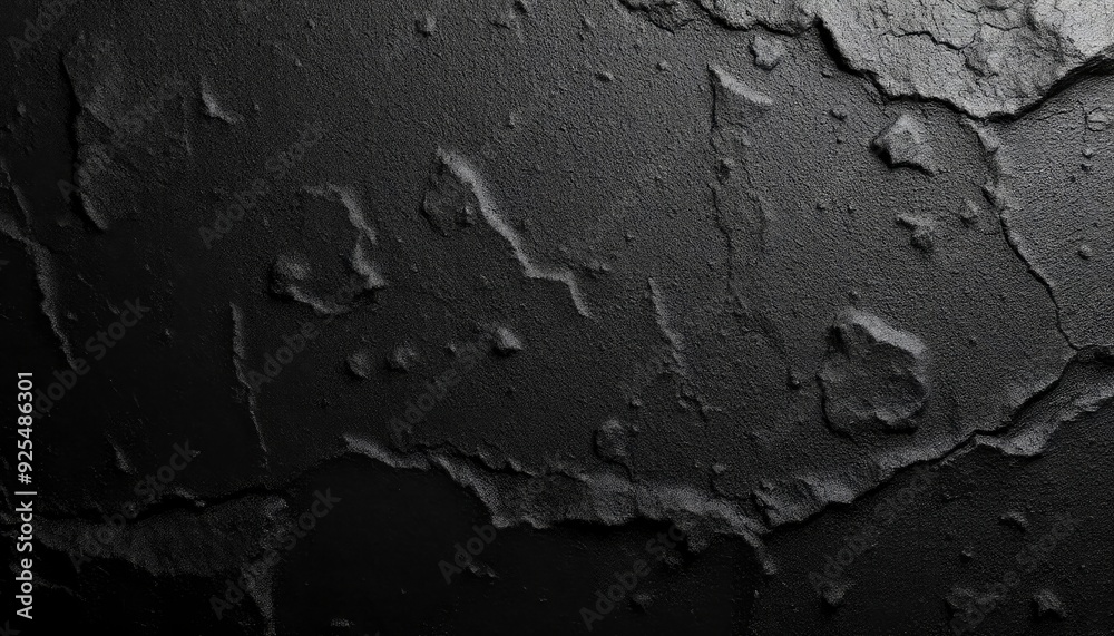 Fototapeta premium Black or dark gray rough grainy stone texture background, ai