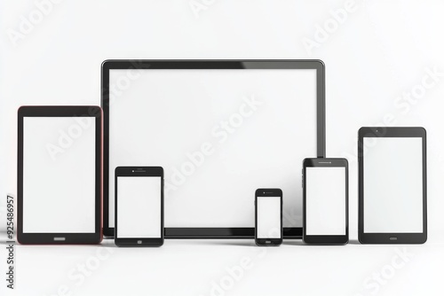 Multiple responsive screen and mobile devices mockup created with Generative AI