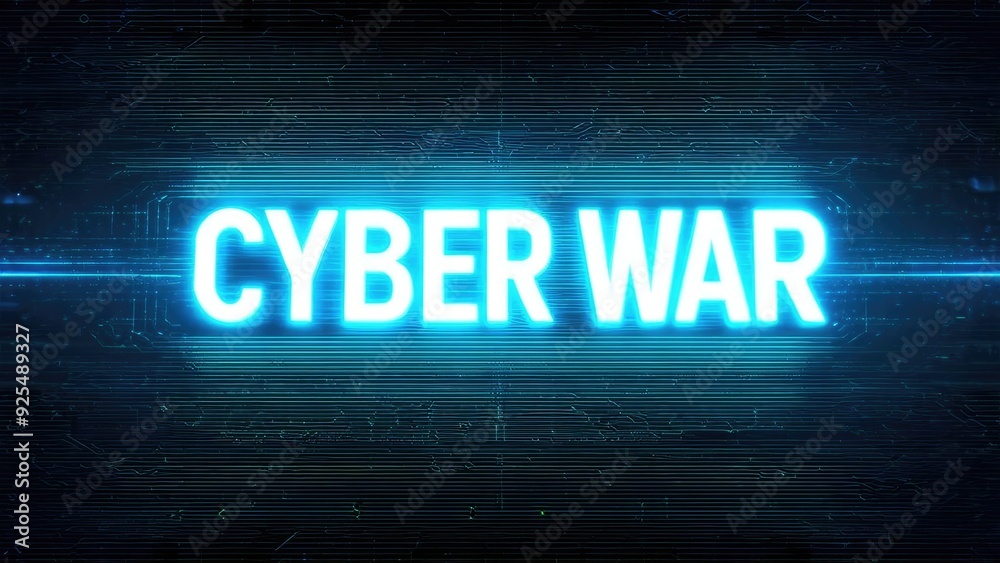 word cyber war on digital abstract background, danger, haker, safety, protection. word cyber war on digital abstract background, danger, haker, safety, protection.