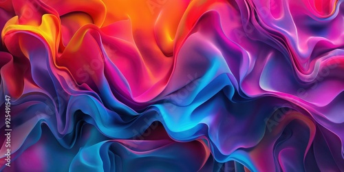 Vibrant Abstract Waves in Orange and Turquoise created by ai