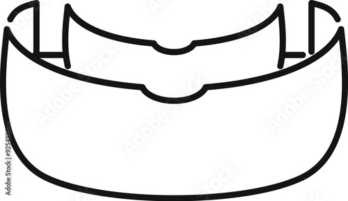 Vampire bite mouth with fangs showing line icon, teeth concept