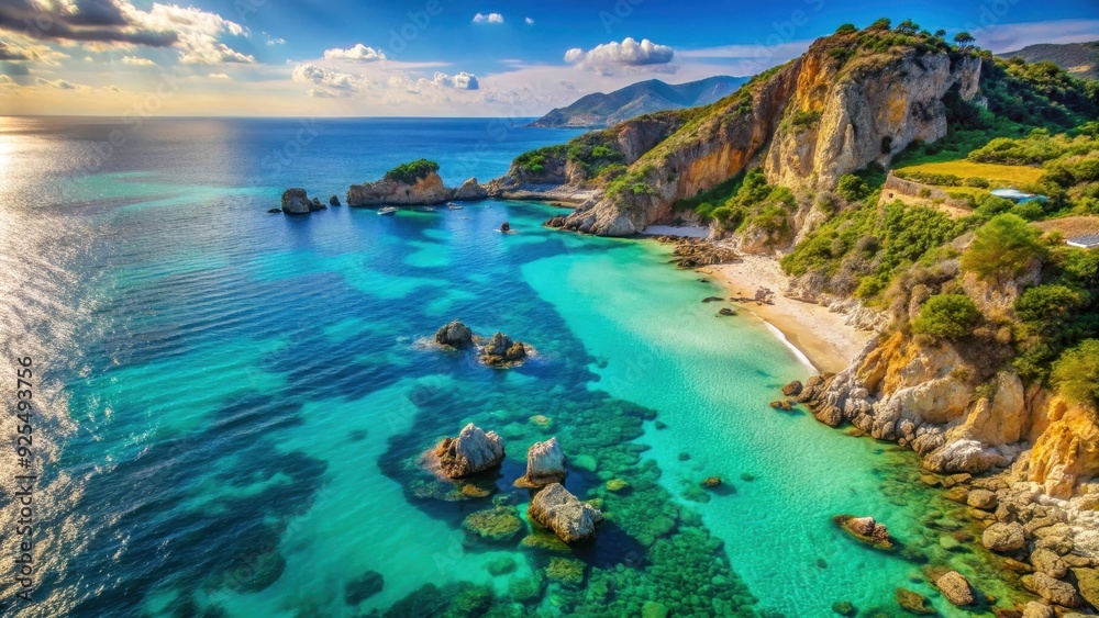 Fototapeta premium Natural landscape in Capo Vaticano, Italy with stunning cliffs, crystal clear waters