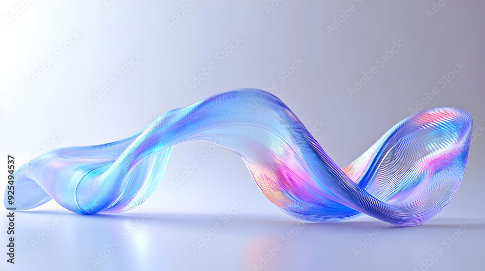 Abstract iridescent wave with glowing light effect. Abstract iridescent wave with glowing light effect.
