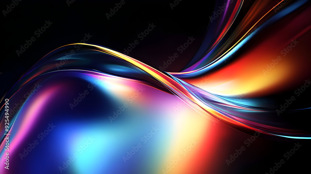 Abstract iridescent waves with a glow in the background. Abstract iridescent waves with a glow in the background.