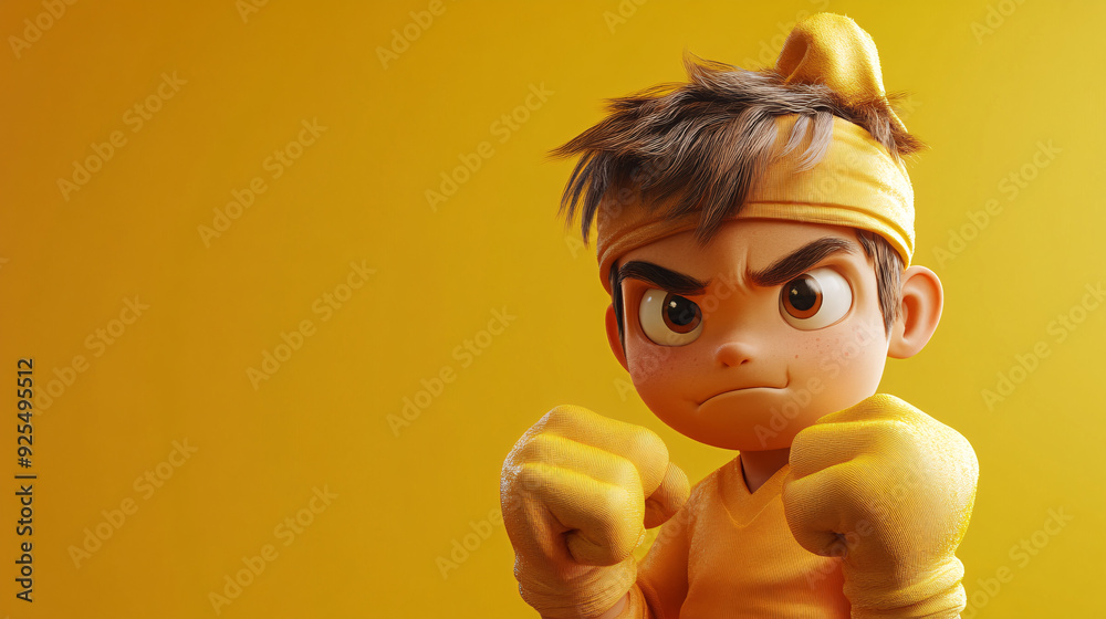 Playful 3D Cartoon Punch with Modern Design and Copy Space. Playful 3D Cartoon Punch with Modern Design and Copy Space.