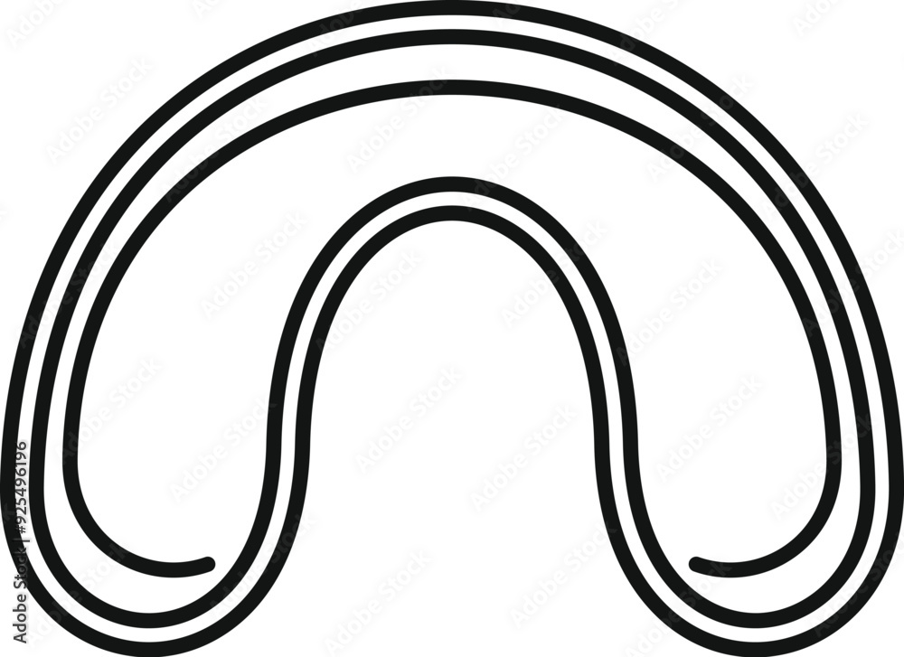 Simple line art icon of a flexible belt conveyor system, ideal for industrial and manufacturing concepts Simple line art icon of a flexible belt conveyor system, ideal for industrial and manufacturing concepts