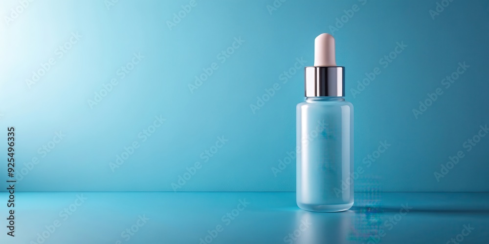 Skin care product bottle on a blue background, skincare, beauty, cosmetic, lotion, moisturizer, packaging, fragrance Skin care product bottle on a blue background, skincare, beauty, cosmetic, lotion, moisturizer, packaging, fragrance
