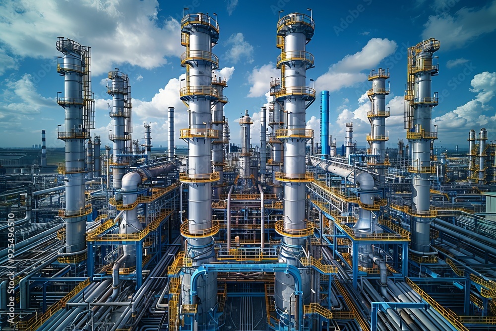A factory with a refining power plant green Industrial Environmental, Generative Ai A factory with a refining power plant green Industrial Environmental, Generative Ai