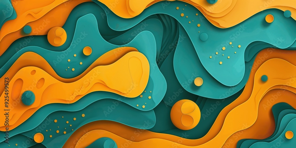 Vibrant Abstract Waves in Orange and Turquoise created by ai Vibrant Abstract Waves in Orange and Turquoise created by ai