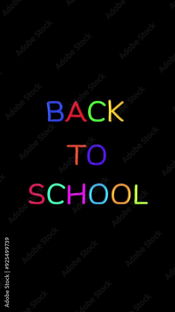 Playful Back to School Text in Vertical Layout with Clear Background Playful Back to School Text in Vertical Layout with Clear Background