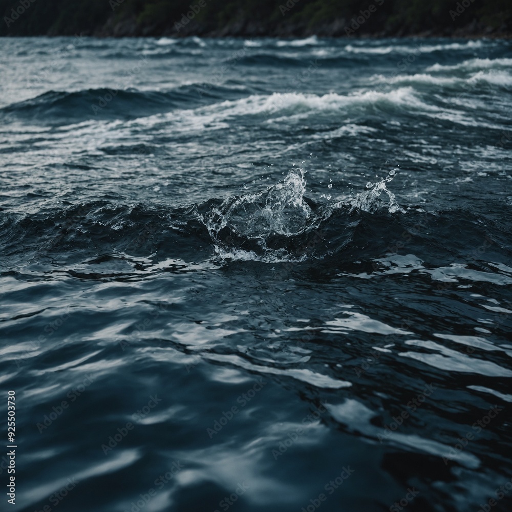 Naklejka premium The fresh, clear water of a mountain spring bubbling up through moss-covered rocks in a tranquil forest