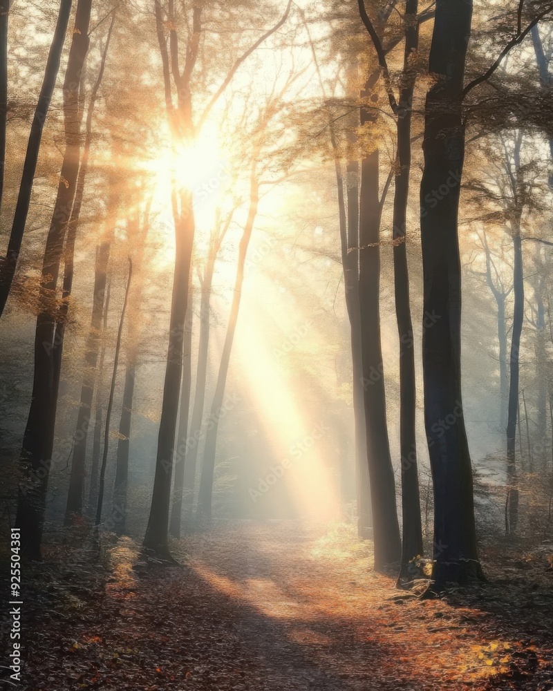 Obraz premium Sunlit Forest Path