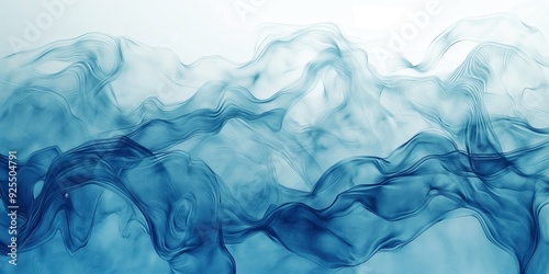 Wallpaper Mural Translucent Blue Waves Abstract Design created by ai Torontodigital.ca