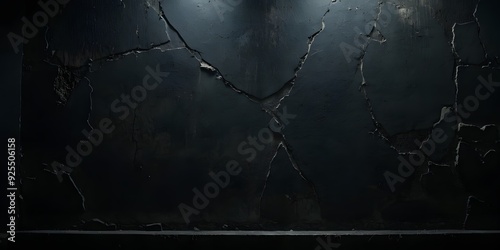 A grunge black wall with a distressed texture, creating a dramatic and edgy atmosphere.