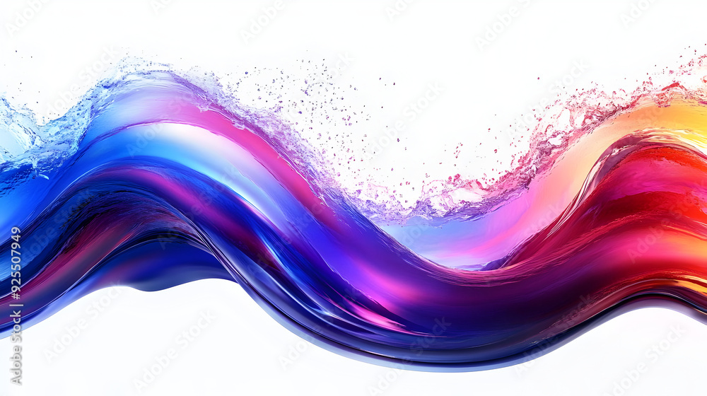 custom made wallpaper toronto digitalAbstract waves of colorful liquid with splashes, creating a dynamic visual effect.