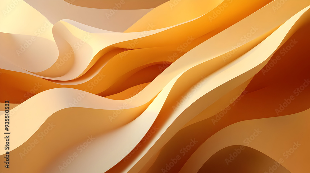Abstract wavy patterns in warm tones of orange and cream. Abstract wavy patterns in warm tones of orange and cream.