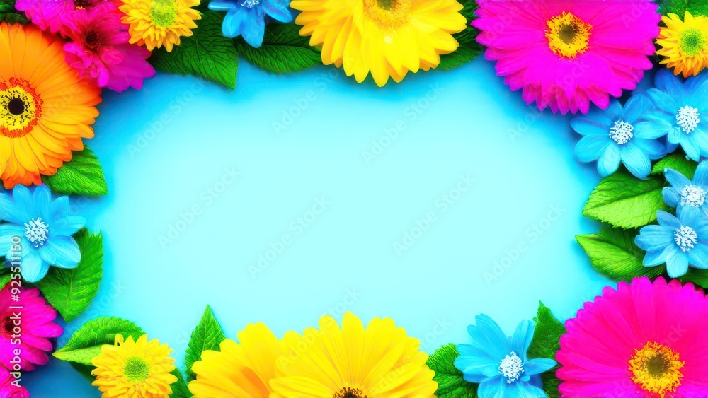 frame made from beautiful flowers with free place for text on a light background frame made from beautiful flowers with free place for text on a light background
