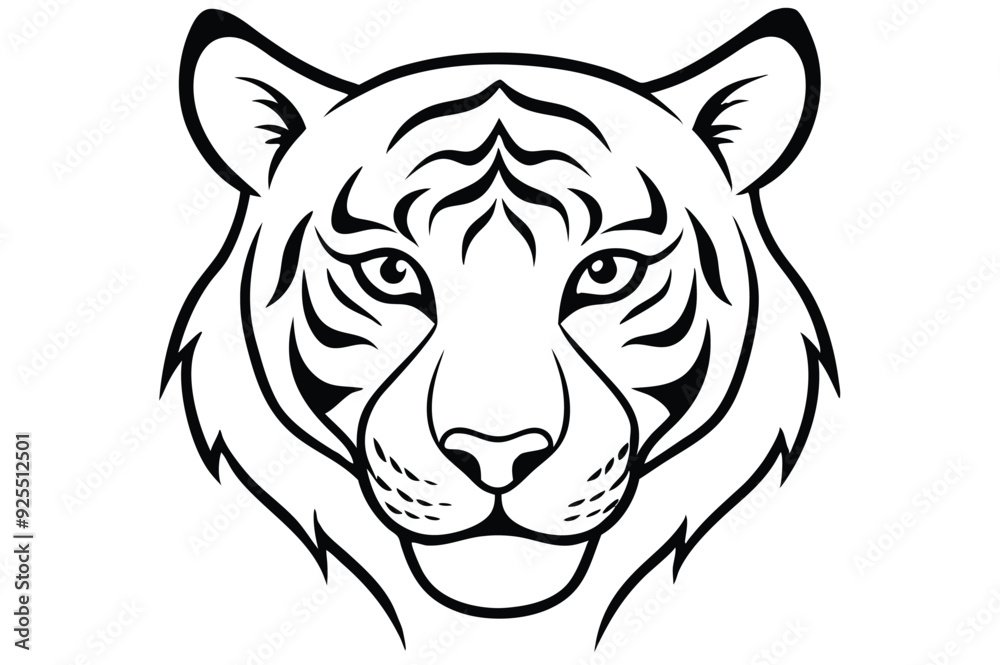 tiger head silhouette vector illustration tiger head silhouette vector illustration