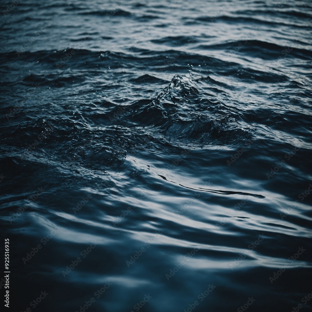 The serene surface of a mountain lake mirroring the rugged contours of surrounding peaks The serene surface of a mountain lake mirroring the rugged contours of surrounding peaks