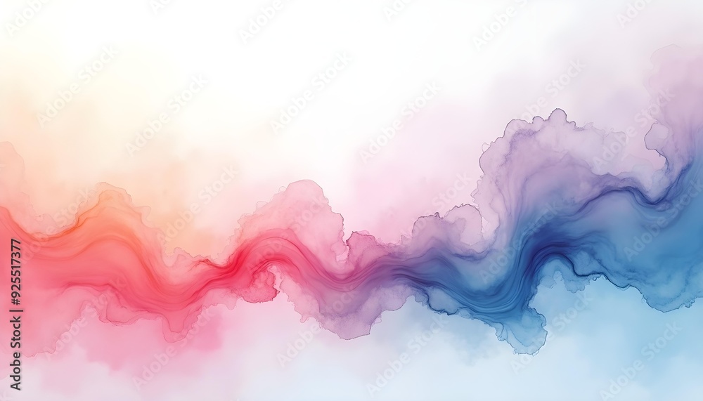 Naklejka premium Colorful abstract smoke or ink swirls in shades of pink, blue, and purple against a white background