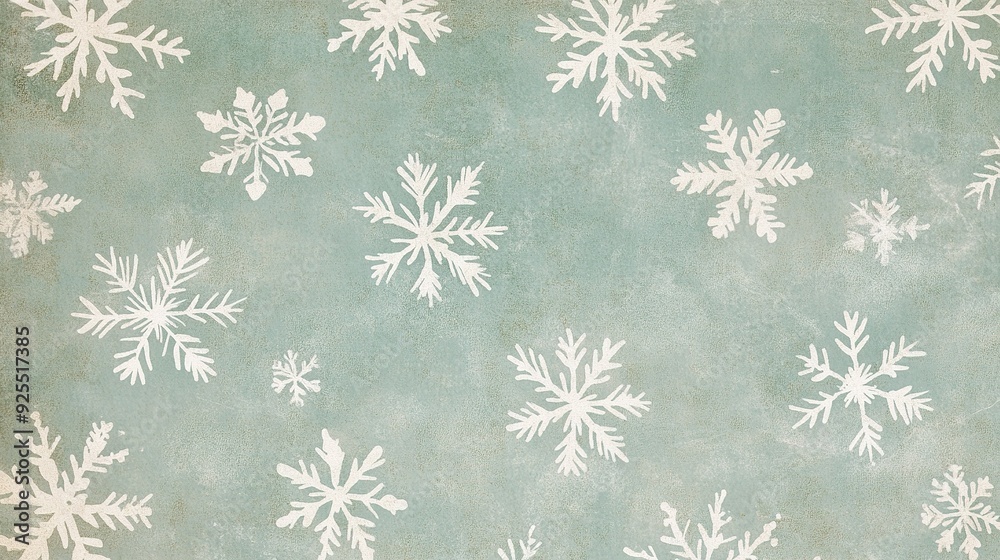 Soft blue background with white snowflakes scattered across the surface during winter Soft blue background with white snowflakes scattered across the surface during winter