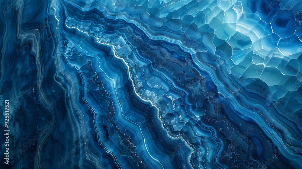 Artistic Arrangements of Cyan Marble Hexagons Artistic Arrangements of Cyan Marble Hexagons
