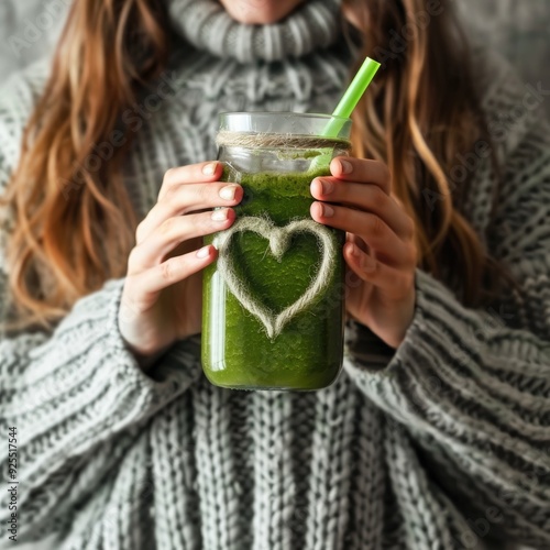 A refreshing winter smoothie detox drink. Generative ai.