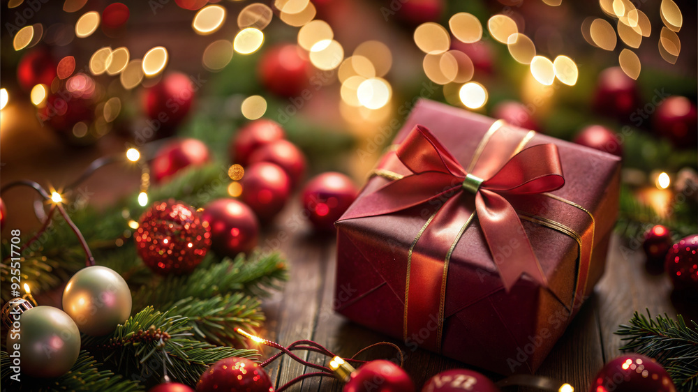Christmas and New Year background with gift box and christmas tree. Christmas and New Year background with gift box and christmas tree.
