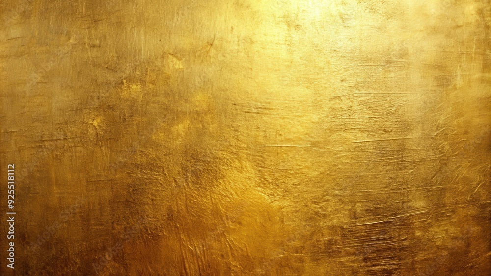 Large, textured golden surface with a distressed and scratched finish, reflecting light unevenly across its patina Large, textured golden surface with a distressed and scratched finish, reflecting light unevenly across its patina
