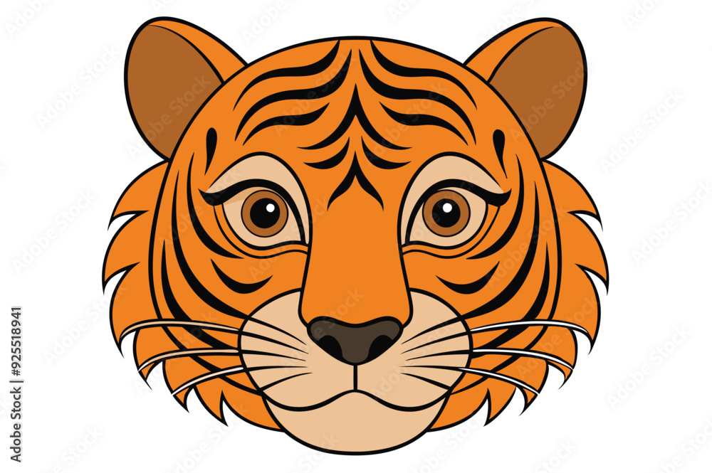 Fototapeta premium tiger head silhouette vector illustration 