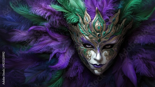 Carnival mask with feathers.