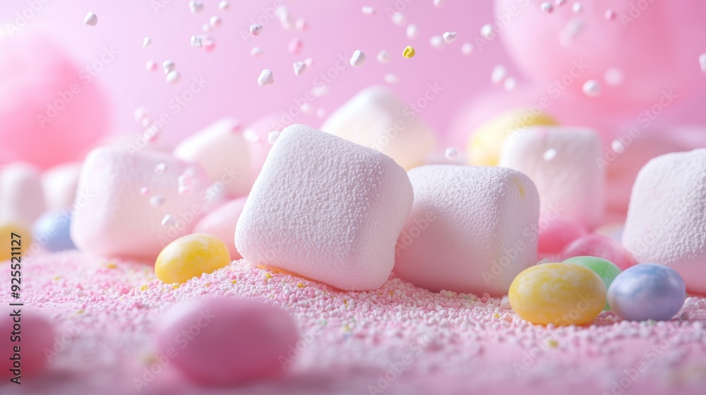 Colorful candy marshmallows. Pastel sweet treats. Colorful candy marshmallows. Pastel sweet treats.