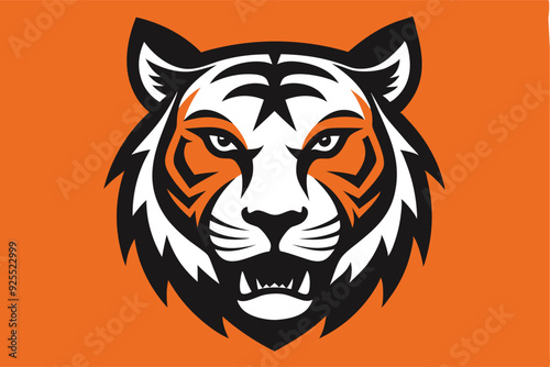 tiger head silhouette vector illustration 