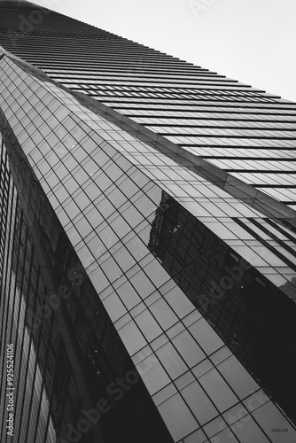 black and white building