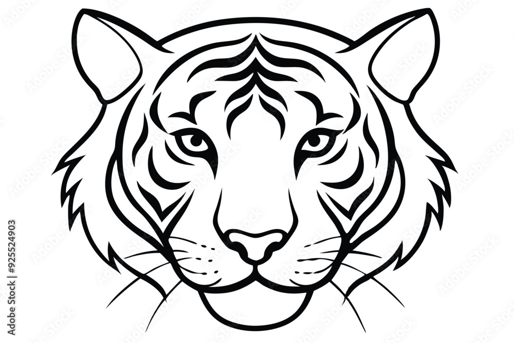 tiger head silhouette vector illustration tiger head silhouette vector illustration